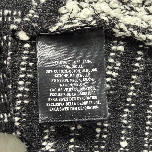 Anthropologie Moth Staccato Tweed Lace Tunic Sweater Black & White Size XS - Picture 7 of 8